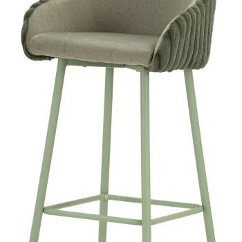 Set 2 scaune de bar Alaska -A, Mauro Ferretti, 52x46x111 cm, fier/poliester, verde imagine