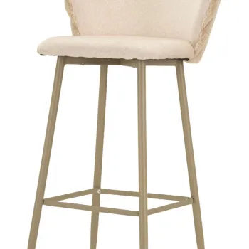 Set 2 scaune de bar Alaska -B, Mauro Ferretti, 55x58x106 cm, fier/poliester, crem imagine