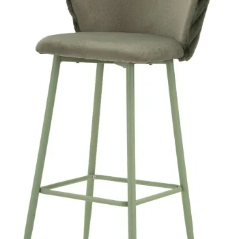Set 2 scaune de bar Alaska -B, Mauro Ferretti, 55x58x106 cm, fier/poliester, verde imagine