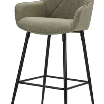 Set 2 scaune de bar, Grey, Mauro Ferretti, 55 x 55 x 109 cm, placaj/metal/textil, gri/negru imagine