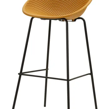 Set 2 scaune de bar, Mauro Ferretti, Ibiza, 50x50x98 cm, plastic/metal, mustar/negru imagine