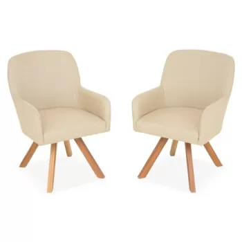 Set 2 scaune, Elize, L.64 l.61 H.80 cm, aluminiu, natur/bej imagine