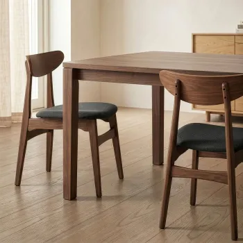 Set 2 scaune Eroso, Homla, 48x55.5x74.8 cm, lemn/poliester, maro/gri imagine