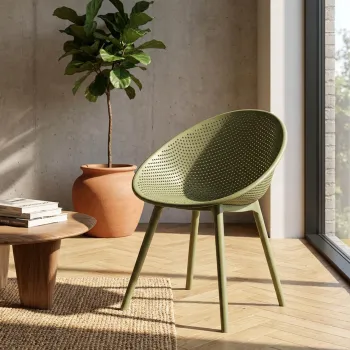 Set 2 scaune, Mauro Ferretti, Ibiza, 59x59x83 cm, plastic, verde imagine