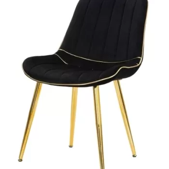 Set 2 scaune Paris, Mauro Ferretti, 51x59x79 cm, catifea, negru/auriu imagine