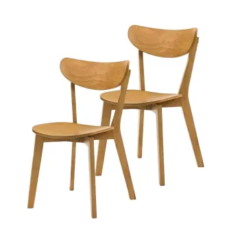 Set 2 scaune Vieri, Homla, 54x46.5x75.5 cm, lemn de cauciuc, natur imagine