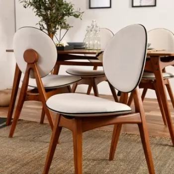 Set 2 scaune, Vow Chair, Touch v2, 54 x 93 x 55 cm, lemn de carpen, crem imagine