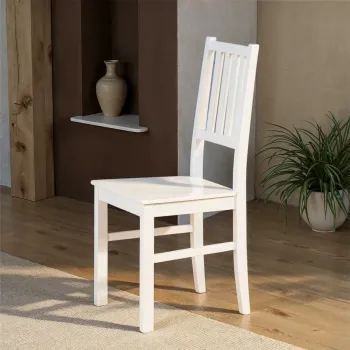 Set 2 scaune Westerland 7.1, Inter Link, 42x47x95 cm, lemn, alb imagine