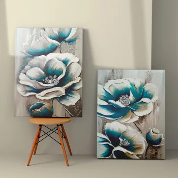 Set 2 tablouri decorative, 2KNV4237, Lemn, Multicolor imagine