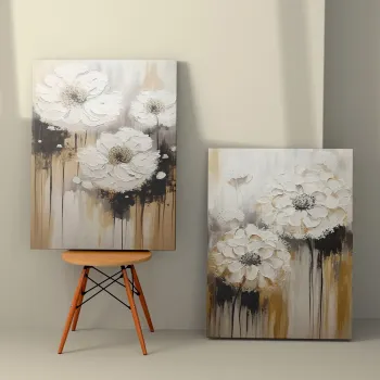 Set 2 tablouri decorative, 2KNV4239, Lemn, Multicolor imagine