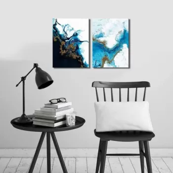 Set 2 tablouri decorative, 2P3040CIZC-01, Canvas, 28 x 38 cm, 2 piese, Multicolor imagine