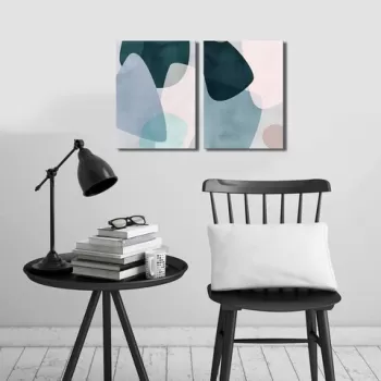 Set 2 tablouri decorative, 2P3040CIZC-02, Canvas, 28 x 38 cm, 2 piese, Multicolor imagine