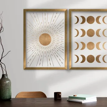 Set 2 tablouri decorative, 2P3853NISCT-013, Lemn, Maro / Nurca / Alb imagine