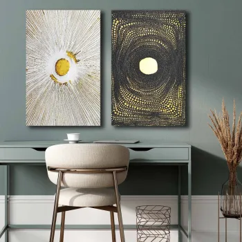 Set 2 tablouri decorative, 2P4570GSC-001, Lemn, Multicolor imagine