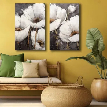 Set 2 tablouri decorative, 2p4570softc-002, Lemn, Multicolor imagine