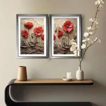 Set 2 tablouri decorative, 2Pantct-011, Cadru: 100% LEMN (Grosime: 1,9 cm), Multicolor imagine