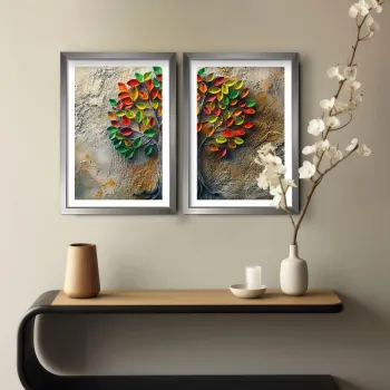 Set 2 tablouri decorative, 2Pantct-028, Cadru: 100% LEMN (Grosime: 1,9 cm), Multicolor imagine