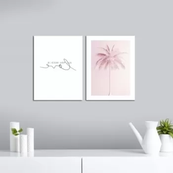 Set 2 tablouri decorative, Alpha Wall, All you need is Love, 30x40 cm imagine