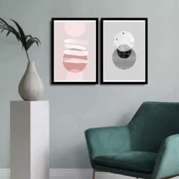 Set 2 tablouri decorative, Alpha Wall, Equilibrium, 36x51 cm imagine