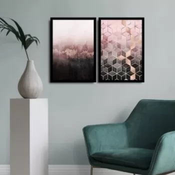 Set 2 tablouri decorative, Alpha Wall, Forest, 36x51 cm imagine
