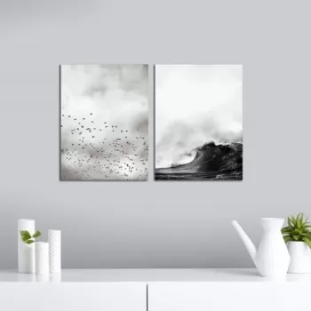 Set 2 tablouri decorative, Alpha Wall, Migration, 30x40 cm imagine