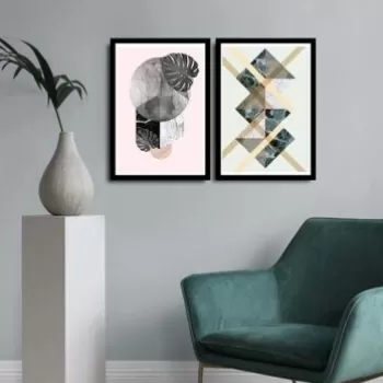 Set 2 tablouri decorative, Alpha Wall, New World, 36x51 cm imagine