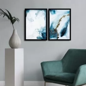 Set 2 tablouri decorative, Alpha Wall, Water Splash, 36x51 cm imagine