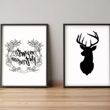 Set 2 tablouri decorative, Alpyros, 2PYSCT-001, 36x51 cm, MDF/PVC imagine