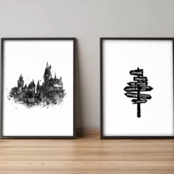 Set 2 tablouri decorative, Alpyros, 2PYSCT-002, 36x51 cm, MDF/PVC imagine