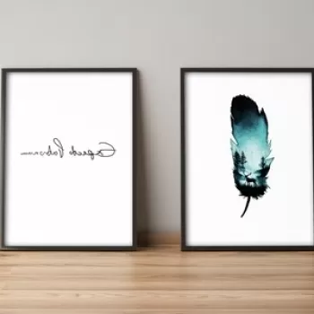 Set 2 tablouri decorative, Alpyros, 2PYSCT-008, 36x51 cm, MDF/PVC imagine