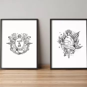 Set 2 tablouri decorative, Alpyros, 2PYSCT-016, 36x51 cm, MDF/PVC imagine