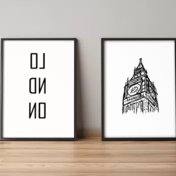 Set 2 tablouri decorative, Alpyros, 2PYSCT-027, 36x51 cm, MDF/PVC imagine