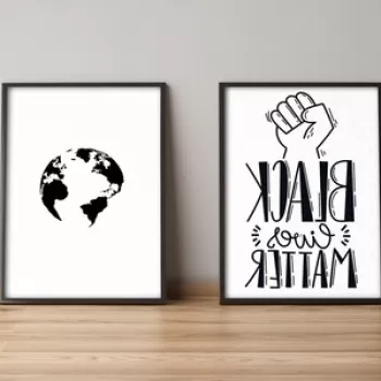 Set 2 tablouri decorative, Alpyros, 2PYSCT-028, 36x51 cm, MDF/PVC imagine