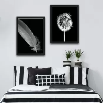Set 2 tablouri decorative, Dandelion Feather Set, PAL, Hartie, Multicolor imagine