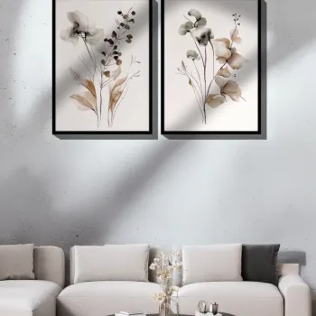 Set 2 tablouri decorative, Ersy2Limodel16-Siyah, Vopsea: 100% MDF (grosime: 2,7 mm), Multicolor imagine