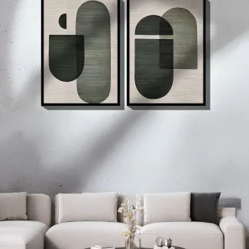 Set 2 tablouri decorative, Ersy2Limodel41-Siyah, Vopsea: 100% MDF (grosime: 2,7 mm), Multicolor imagine