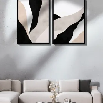 Set 2 tablouri decorative, Ersy2Limodel42-Siyah, Vopsea: 100% MDF (grosime: 2,7 mm), Multicolor imagine