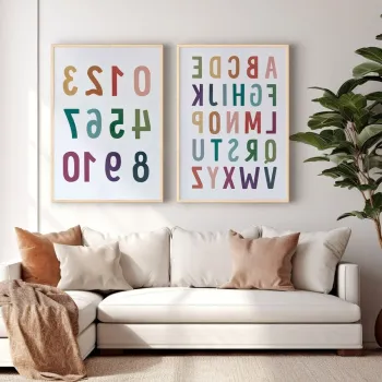 Set 2 tablouri decorative, Ersy2Limodel43-Ahsap, Vopsea: 100% MDF (grosime: 2,7 mm), Multicolor imagine