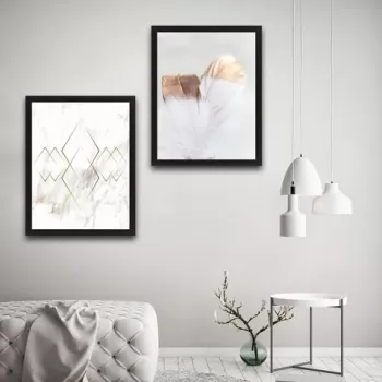 Set 2 tablouri decorative, Gold 2 Set, PAL, Hartie, Multicolor imagine