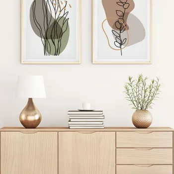 Set 2 tablouri decorative, Huhu115, Cadru: 100% LEMN MASIV (Grosime: 2,5 cm), Multicolor imagine
