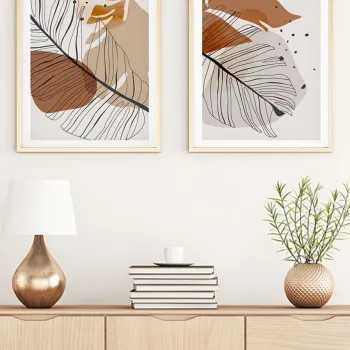 Set 2 tablouri decorative, Huhu36, Cadru: 100% LEMN MASIV (Grosime: 2,5 cm), Multicolor imagine