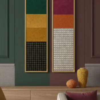 Set 2 tablouri decorative, Huhu743, Aluminiu, Multicolor imagine