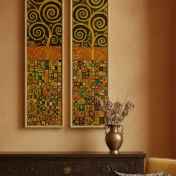 Set 2 tablouri decorative, Huhu745, Aluminiu, Multicolor imagine