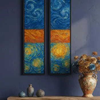 Set 2 tablouri decorative, Huhu747, Aluminiu, Multicolor imagine