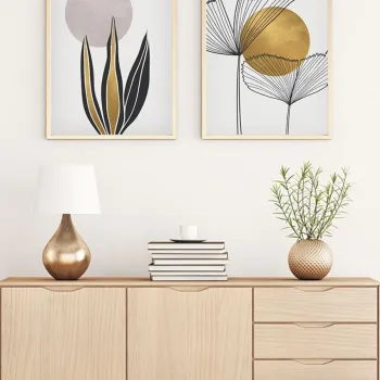 Set 2 tablouri decorative, Huhu77, Cadru: 100% LEMN MASIV (Grosime: 2,5 cm), Multicolor imagine
