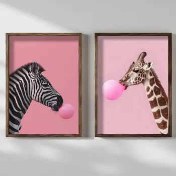 Set 2 tablouri decorative, HUM107, Cadru: 100% MOLID, Multicolor imagine