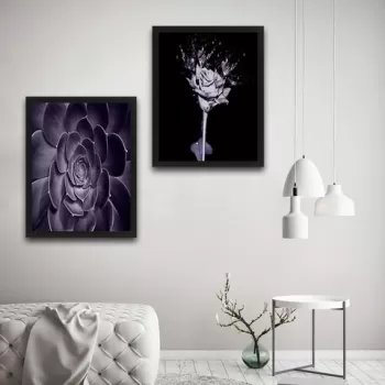 Set 2 tablouri decorative, Lila Flowers Set, PAL, Hartie, Multicolor imagine