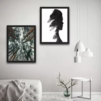 Set 2 tablouri decorative, Pine Woman Set, PAL, Hartie, Multicolor imagine