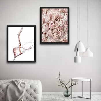 Set 2 tablouri decorative, Rose Set, PAL, Hartie, Multicolor imagine