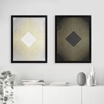 Set 2 tablouri decorative, SET_033, Lulu, 34x44 cm, plastic imagine